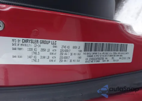 2015 Dodge Grand Caravan Sxt Plus z USA, uszkodzony, nr VIN 2C4RDGCGXFR653768